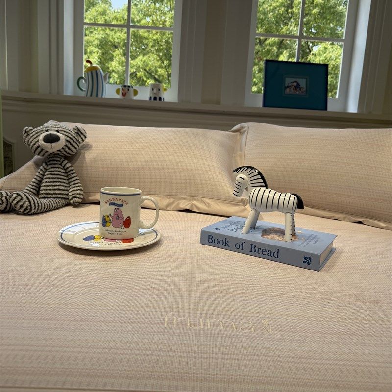 夏季凉感粉条纹冰藤席空调席三件套1.5m1.8米母婴级夏凉席可机洗,床上用品,凉席/草席/麻席,淘宝优惠券,粉丝福利购,淘宝优惠卷