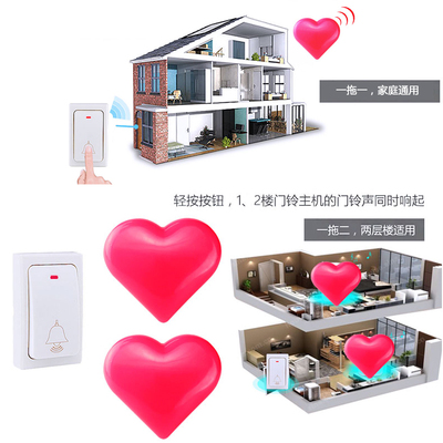 自发电无线家用门铃 远距离 超亮闪光聋人老人呼叫铃呼叫器提示器