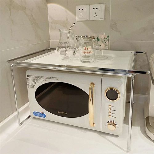 不锈钢厨房微波炉置物架台面风空气炸锅烤箱架子一体家用收纳碳钢