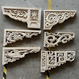 承接古建筑仿古门窗花格中式雕花牛腿雀替梁托雕刻祠堂改建定制