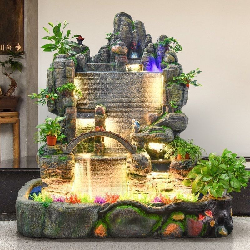 庭院假山流水喷泉招财阳台客厅公司水景观摆件循环水幕墙鱼池造景,家居饰品,流水摆件,淘宝优惠券,粉丝福利购,淘宝优惠卷