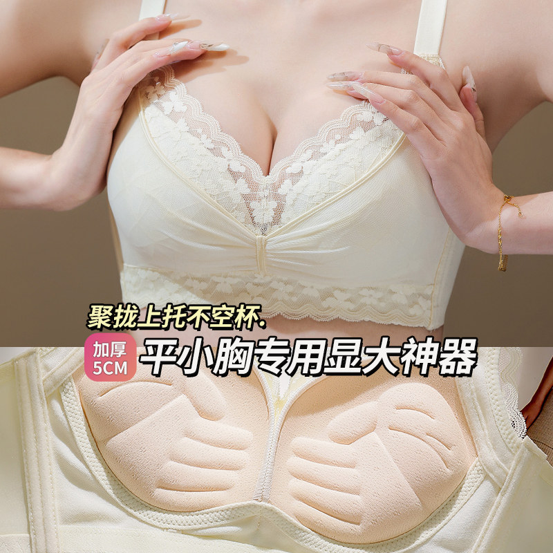 内衣女小胸聚拢加厚显大平胸专用超厚5CM收副乳防下垂.文胸罩秋冬
