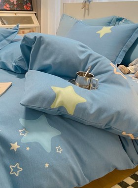 简约加厚纯棉全棉被套磨毛秋冬150x200x230单O双人被罩1.8宿舍单