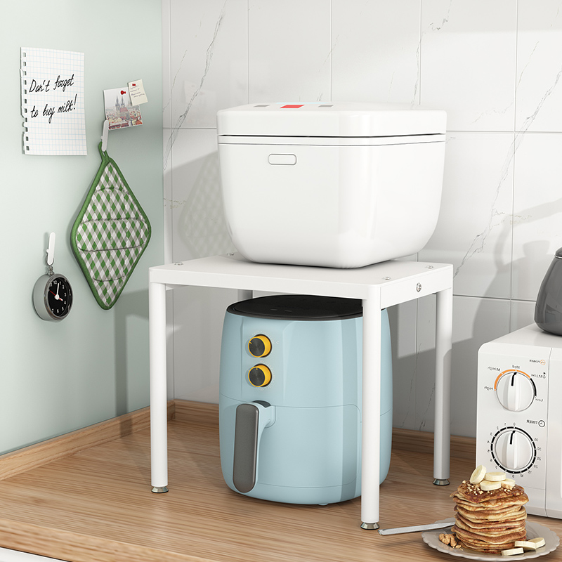 空气炸锅置物架子台面单层碳钢电饭锅架子分层小号烤箱微波炉架子