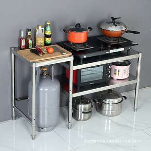 不锈钢煤气灶台柜组合可移动出租房厨房液化气煤气灶双灶台架家用