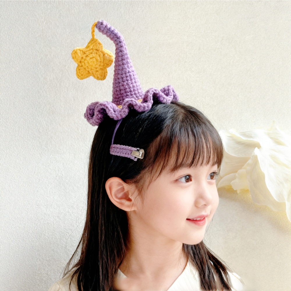 精灵帽发夹女巫手工DIY钩织编织材料包儿童可爱星星帽子生日礼物