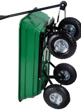 出口园林可翻斗工具车 塑料斗垃圾倾倒拖车 Dump cart