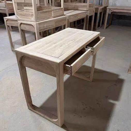 新中式书桌写字桌学生写生画架画桌木质简约款书法桌白茬胚坯画案