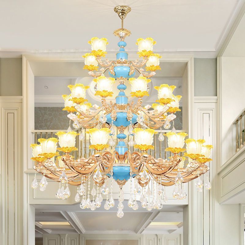 欧式楼梯酒店别墅复式楼大吊灯简欧奢华大气旋转楼梯间长吊灯客厅