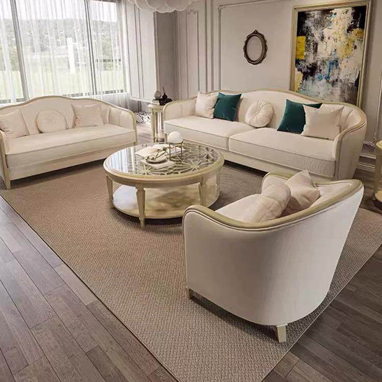 美式轻奢实木沙发大小户型客厅123组合现代简约豪华欧式高端沙发