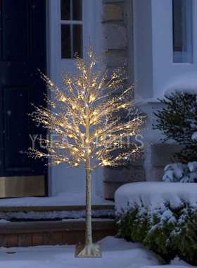 户外仿真一米六高150灯LED白色小圆球白桦树树灯带闪泡庭院装饰