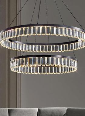 后现代轻奢水晶吊灯客厅灯黑色设计师高档大气卧室餐厅灯装饰灯具