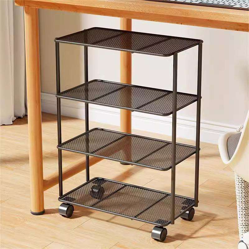 书架置物架可移动带轮书柜落地小推车儿童绘本收纳架桌下放置神器
