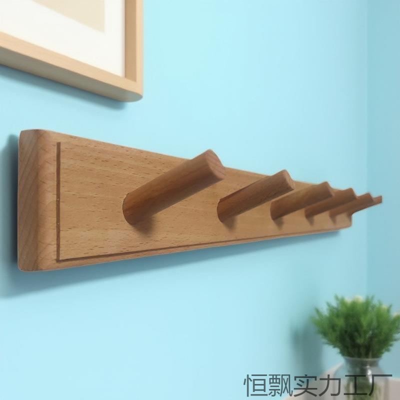 实木挂衣架玄关门后挂钩试衣间挂衣架墙上入户门挂衣钩木制衣帽架