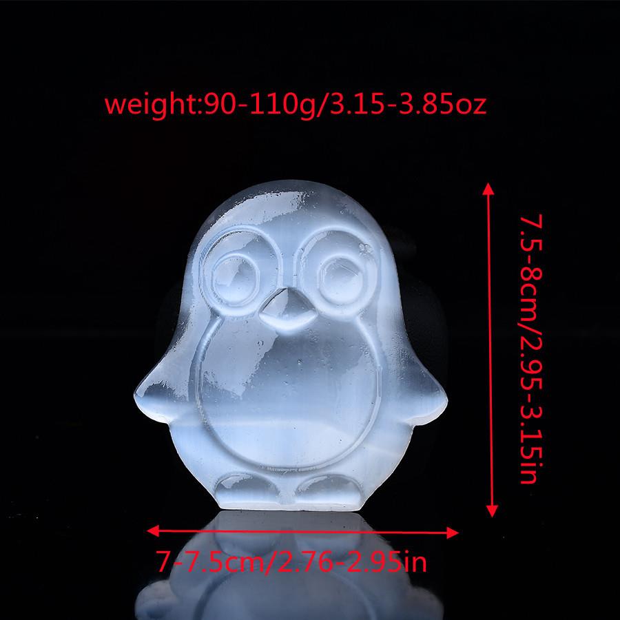 热销天然白色亚硒酸盐企鹅雕像原晶体手工雕刻石膏水晶石家居装饰
