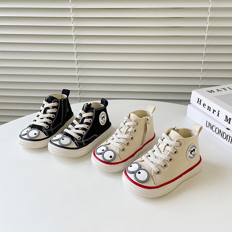 2024宝宝帆布鞋春秋高帮小童鞋软底一岁婴儿学步鞋男童板鞋球鞋潮