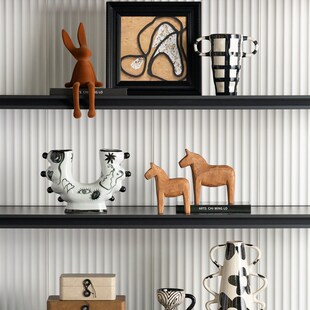 高端小众客厅电视墙柜书y柜饰品法式奶油风格酒柜软装饰