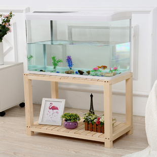 实木鱼缸架子底柜底座水族箱桌子木质置物架龟缸架双多层置物定制