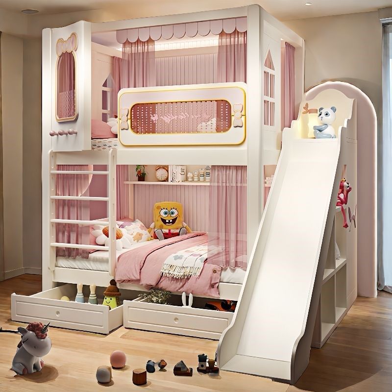 儿童床上下床双人床二层上下铺双层床低两层护栏姐妹床女孩公主