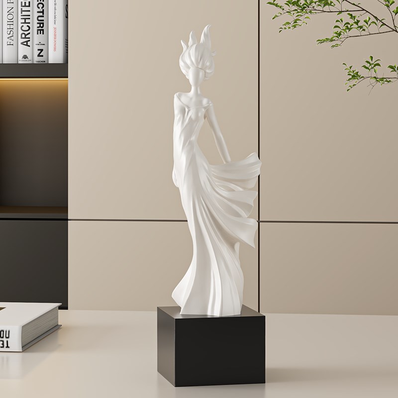 迎风丽影人物艺术摆件现代简约雕塑客厅玄关办公室书房酒柜装饰品