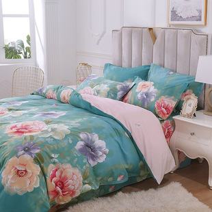 花卉纯棉被套 单件双人1.5米2.0米单人1.8m200x230大花全棉被罩套