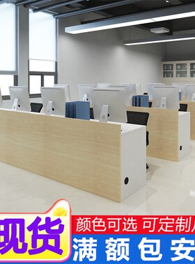 办公室职员3人8人房产中介公司电脑办公桌接O待前台六人工位销售