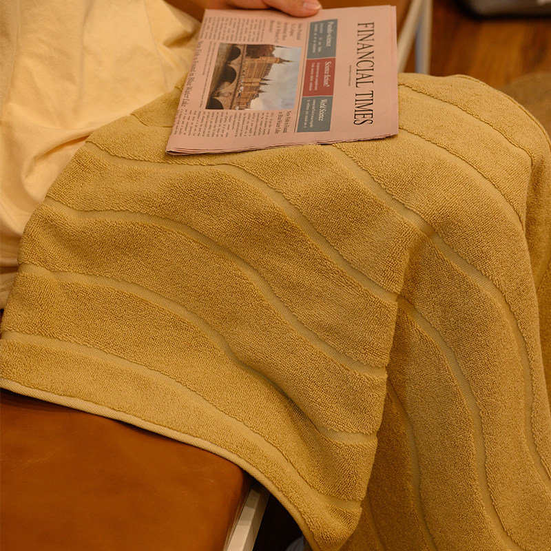 法式曲线浴巾家用吸水女纯色小清新加厚裹巾全棉素色洗澡毛巾