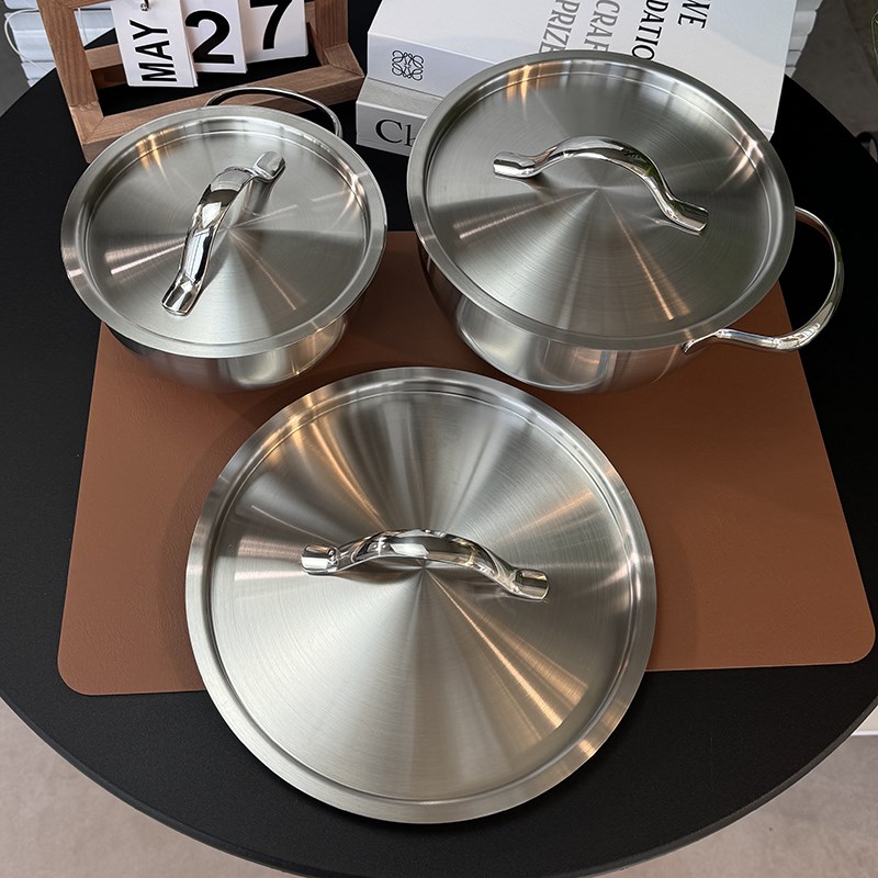 带把手加厚不锈钢锅盖家用盖子下沉式密闭全钢盖16/18/20/24/28cm