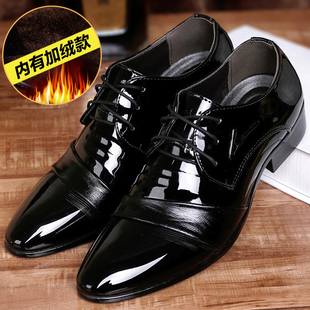 加绒2021M新款 青年男鞋 男士 商务正装 子 皮鞋 鞋 男英伦尖头系带韩版