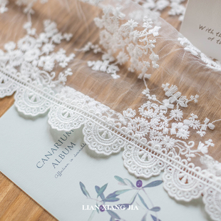 白色蕾丝法式花卉图案餐桌布盖布正方形盖巾防尘杯垫拍照背景道具