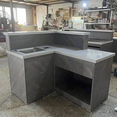 水果店收银台洗切台一体大理石操作台洗果台切水果工作台水果店