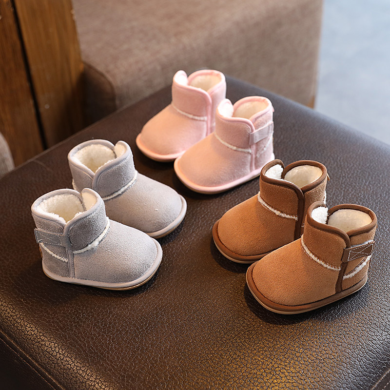 秋冬季婴儿鞋1岁加绒加厚保暖棉鞋袜男女宝宝学步鞋不掉0-612月