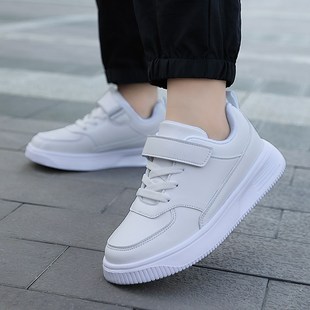 网皮面全白色儿童鞋子男童运动鞋10小学生纯黑板鞋13女孩球鞋12岁