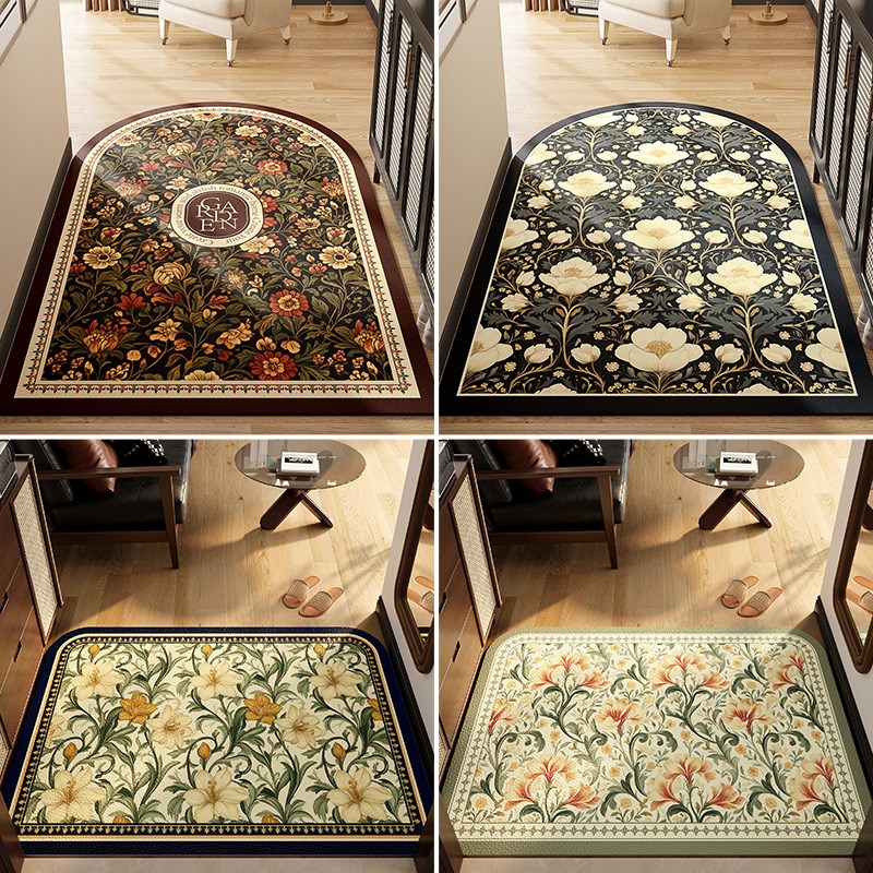 入户地垫pvc可擦免洗进门门口门垫新款美式耐脏皮革脚垫玄关地毯