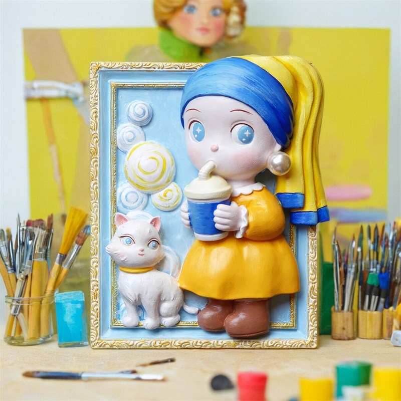 浮雕画玩作diy0基础手工浮雕立体手绘画填充丙烯填色油彩画装饰画