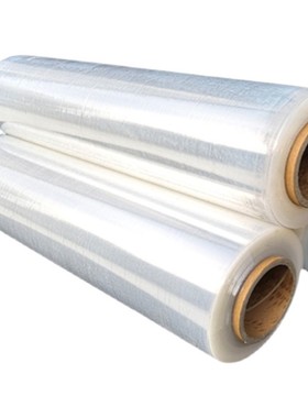 pe蓝色缠绕膜10cm25cm护栏打包防护包装膜工业用加长自粘缠绕膜