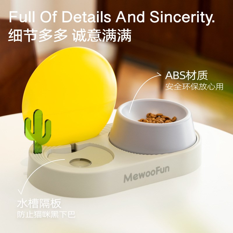 猫碗猫食盆猫水碗狗碗双碗自动饮水机猫咪喝水碗防打翻碗