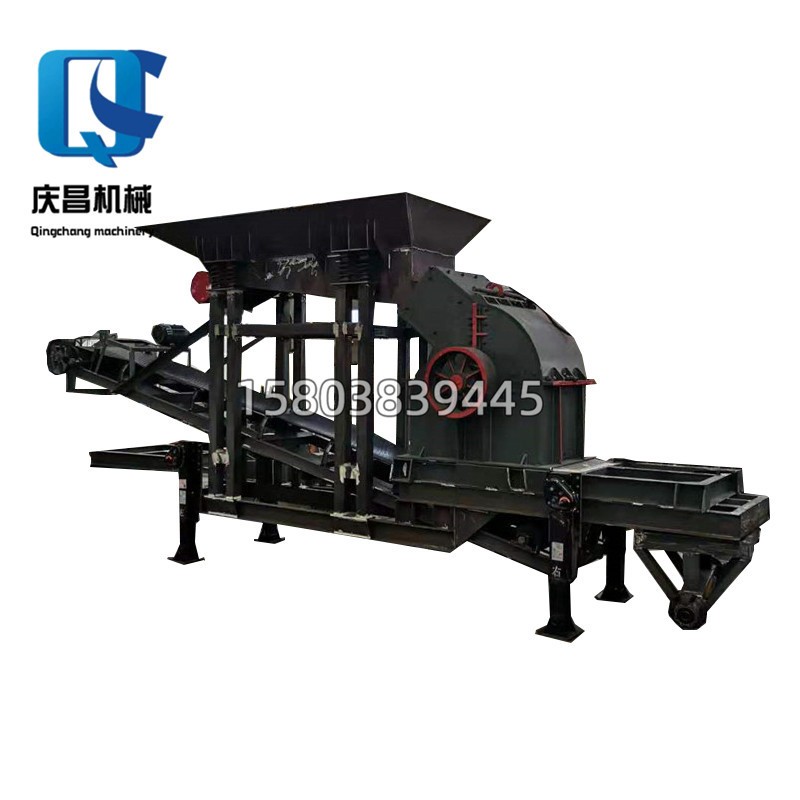 框架式移动破碎机鹅卵石小型锤式打沙机建筑垃圾粉碎机制砂碎石机
