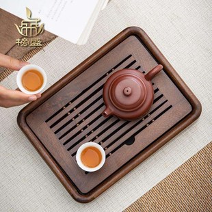 榜盛胡桃木茶盘小型家用茶台一人储水排水茶海茶具托盘实木干泡盘