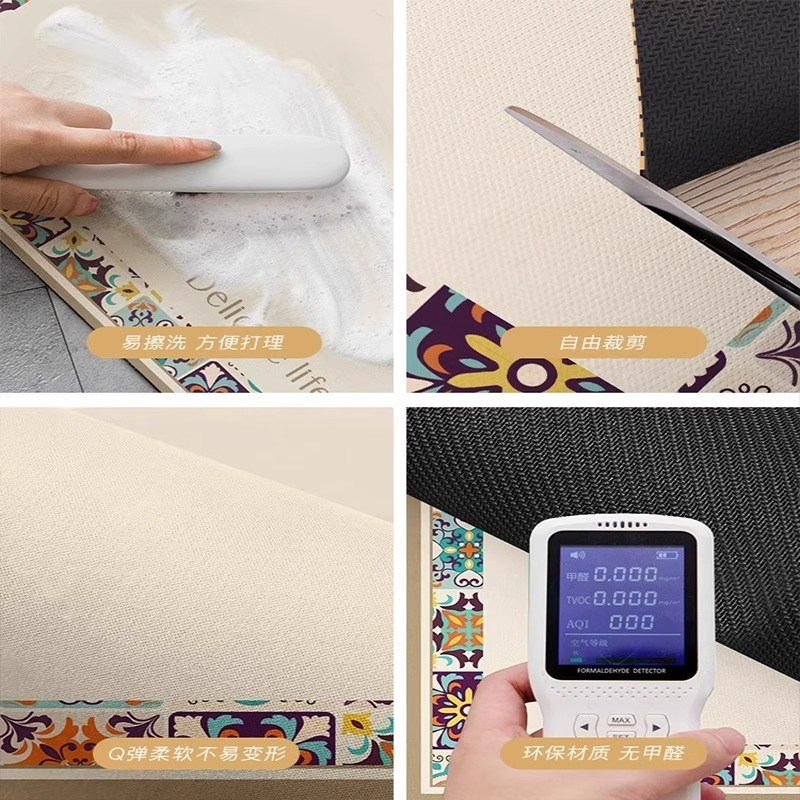 厨房专用硅藻泥地垫吸水吸油耐脏脚垫可擦免洗防水U防油防滑地毯