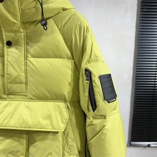 拉链设计工装羽绒服男士连帽短款上衣白鸭绒O加厚防寒保暖套头外