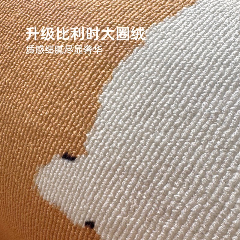 圈绒过年红色半圆地垫入户门喜庆地毯可爱K门垫耐脏卧室门口脚垫