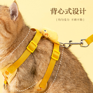 猫咪牵引绳防挣脱外出遛猫绳溜猫C链子宠物胸抱婴袋猫绳子小型犬
