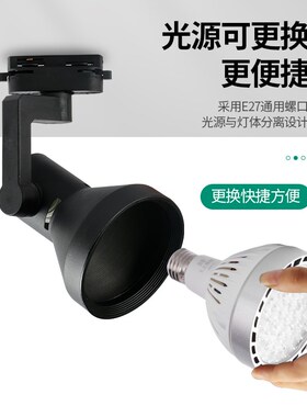轨道射灯服装店铺商用m明装导轨灯展厅超亮节能par30轨道灯led单