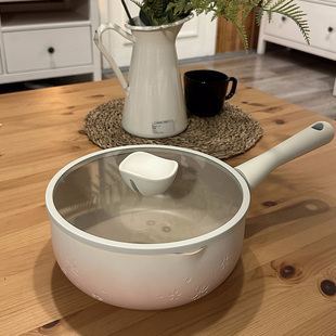20cm22奶锅k大号大容量加深不粘锅热奶煮泡面锅雪平锅单柄汤锅拉