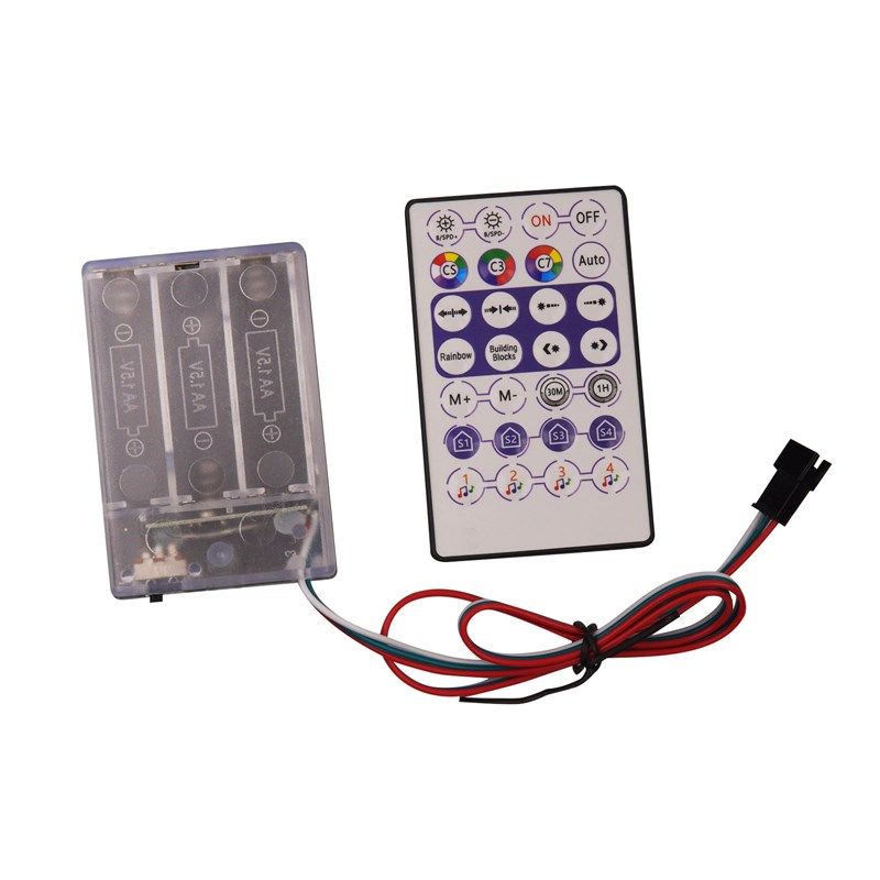 5V电池盒幻彩流水m灯遥控七彩变色2.7mm细小变色灯演出服沙盘风筝