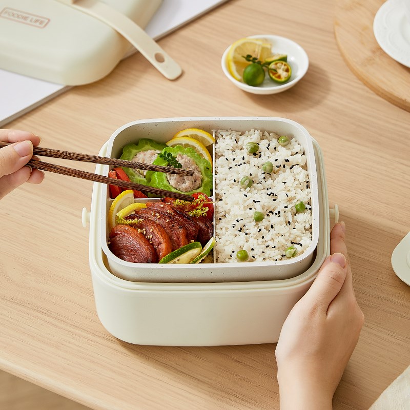 免注水电热饭盒加j热便当盒上班族带饭神器保温饭盒可插电加热1.2