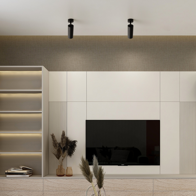 led明装射灯可调角度单个创意家用背景墙吸P顶式聚光照画金色射灯