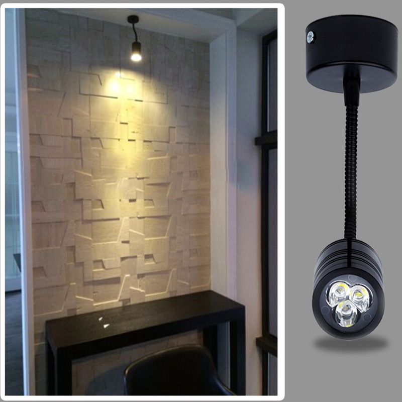 明装led软管小射灯3W5W免开z孔天花背景墙壁画吸顶展厅蛇管弯管灯