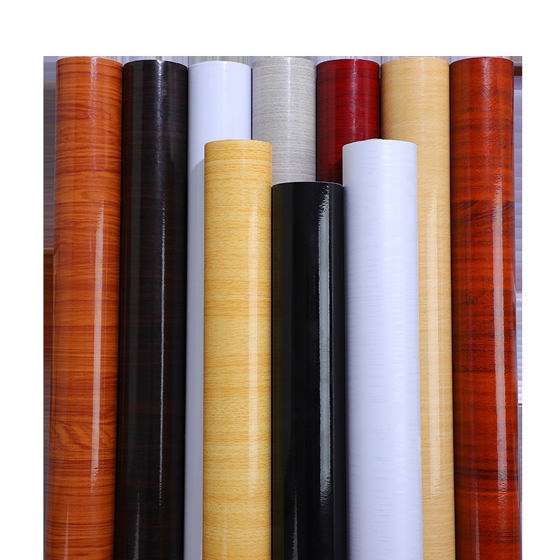 橱柜光面烤漆木纹贴纸自粘防水防油D贴纸钢琴橱柜厨房桌面翻新装